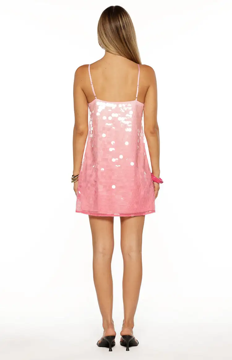 Square Neck Ombre Sequin Mini Dress