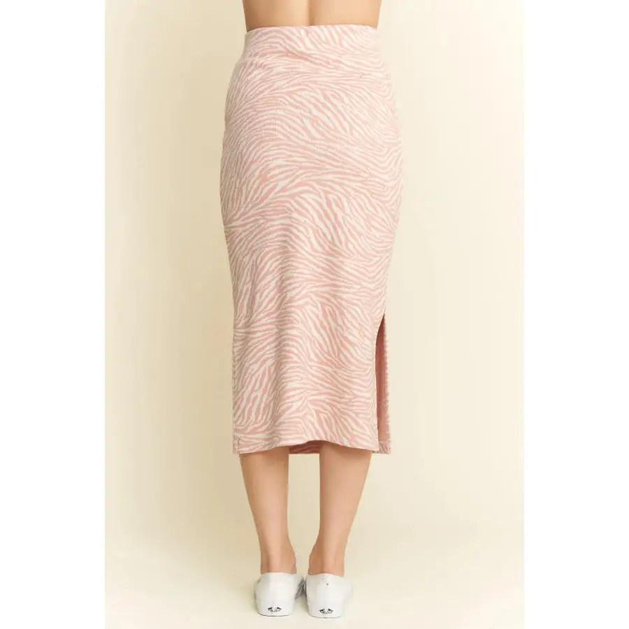 Everyday Jade By Jane Print Side Slit Midi Skirt