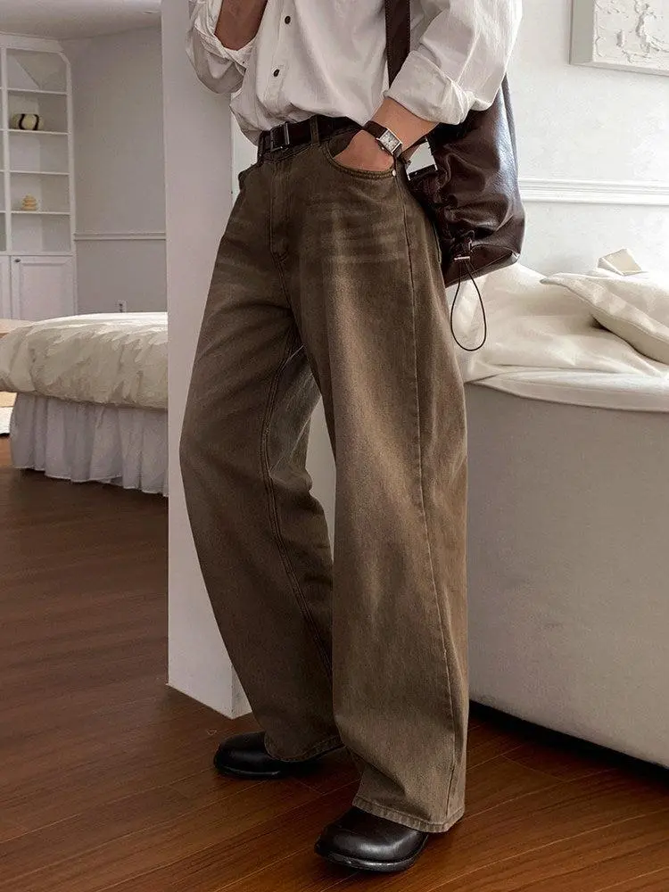 Vintage Washed Wide Leg Jeans