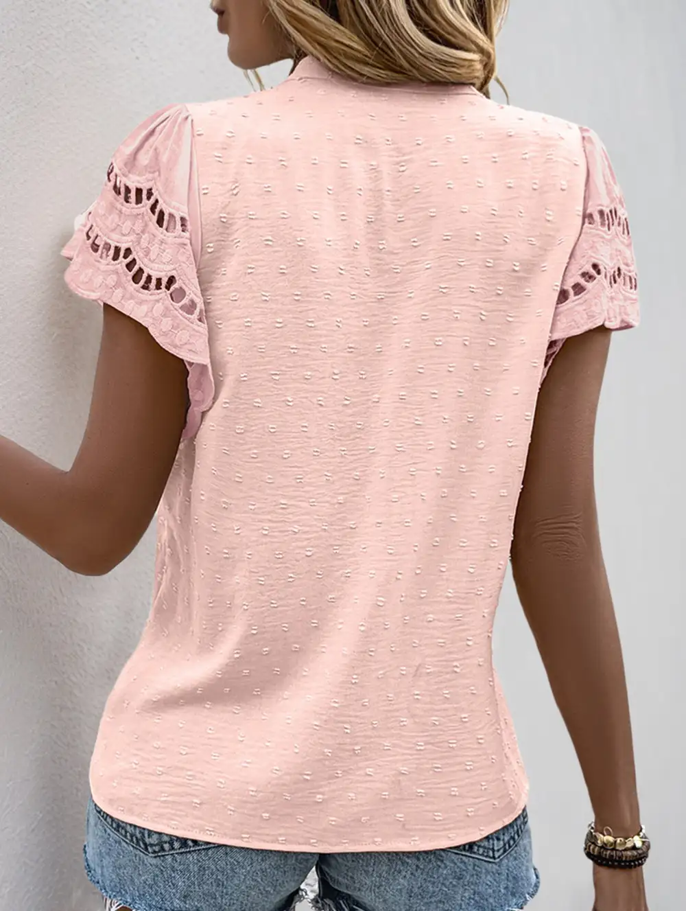 Lounge Lace Detail Ruffle Detail Blouse