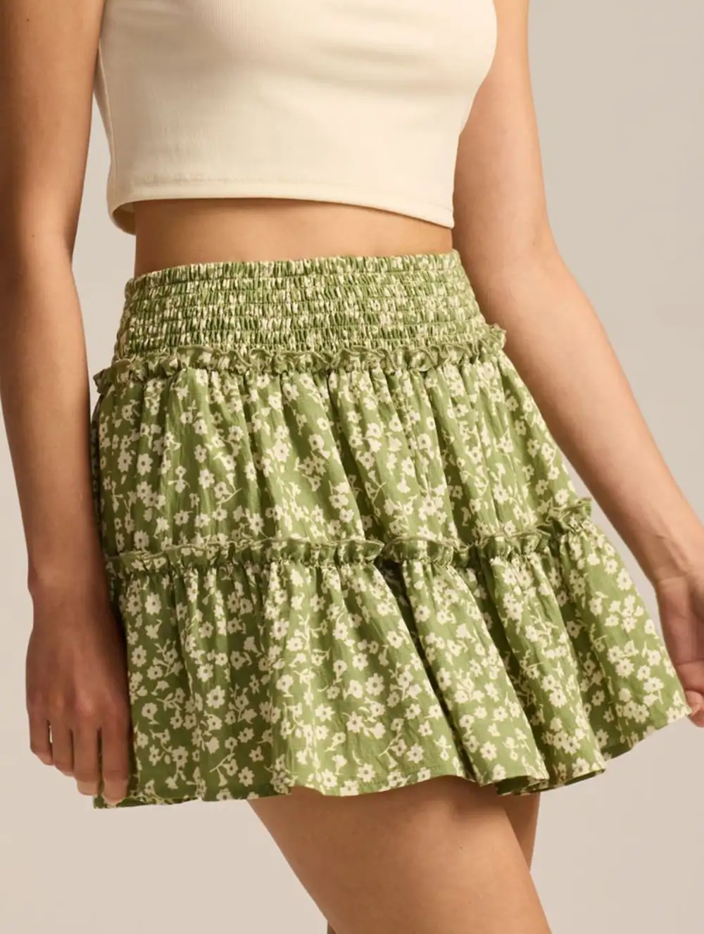 Elastic Waist Midi Skirt