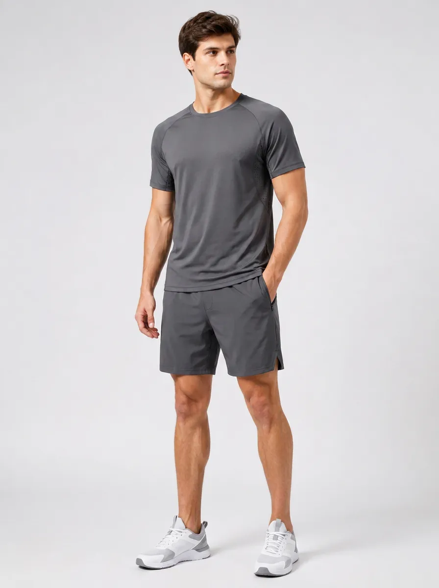 Men's Performance Printed Workout Gym Set