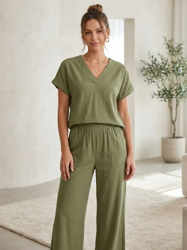 Daily Women's V-Neck Casual Lounge Set