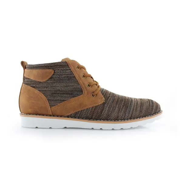 Rugged Faux-Suede Suede Faux-Leather Chukka Boots