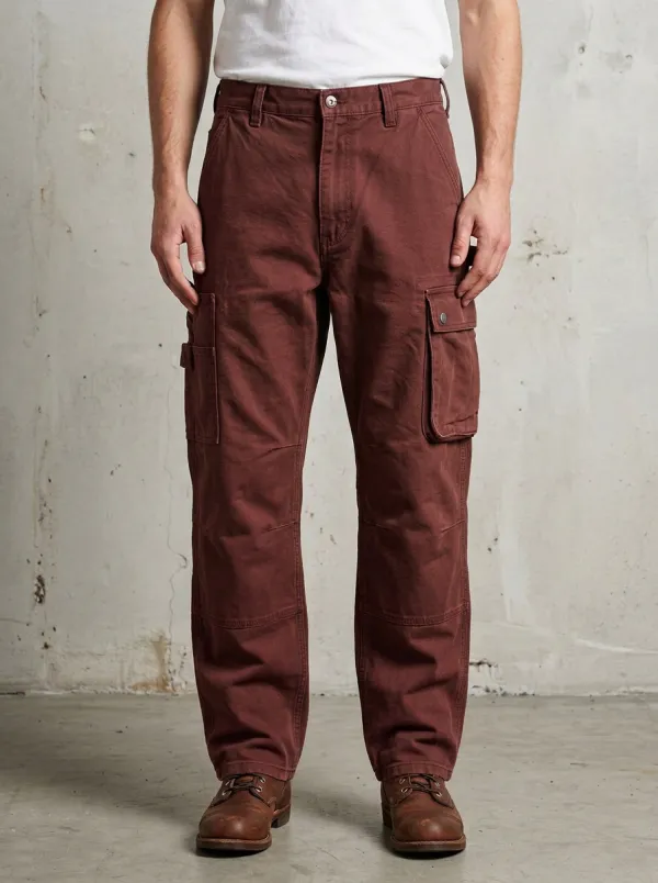 Men's Olive Green Tactical Multi-Pocket Reinforced Knee Cargo Pants