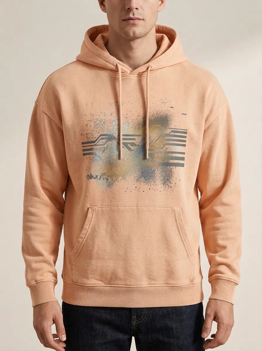 Men's Abstract Geometric Spray Paint Print Hoodie