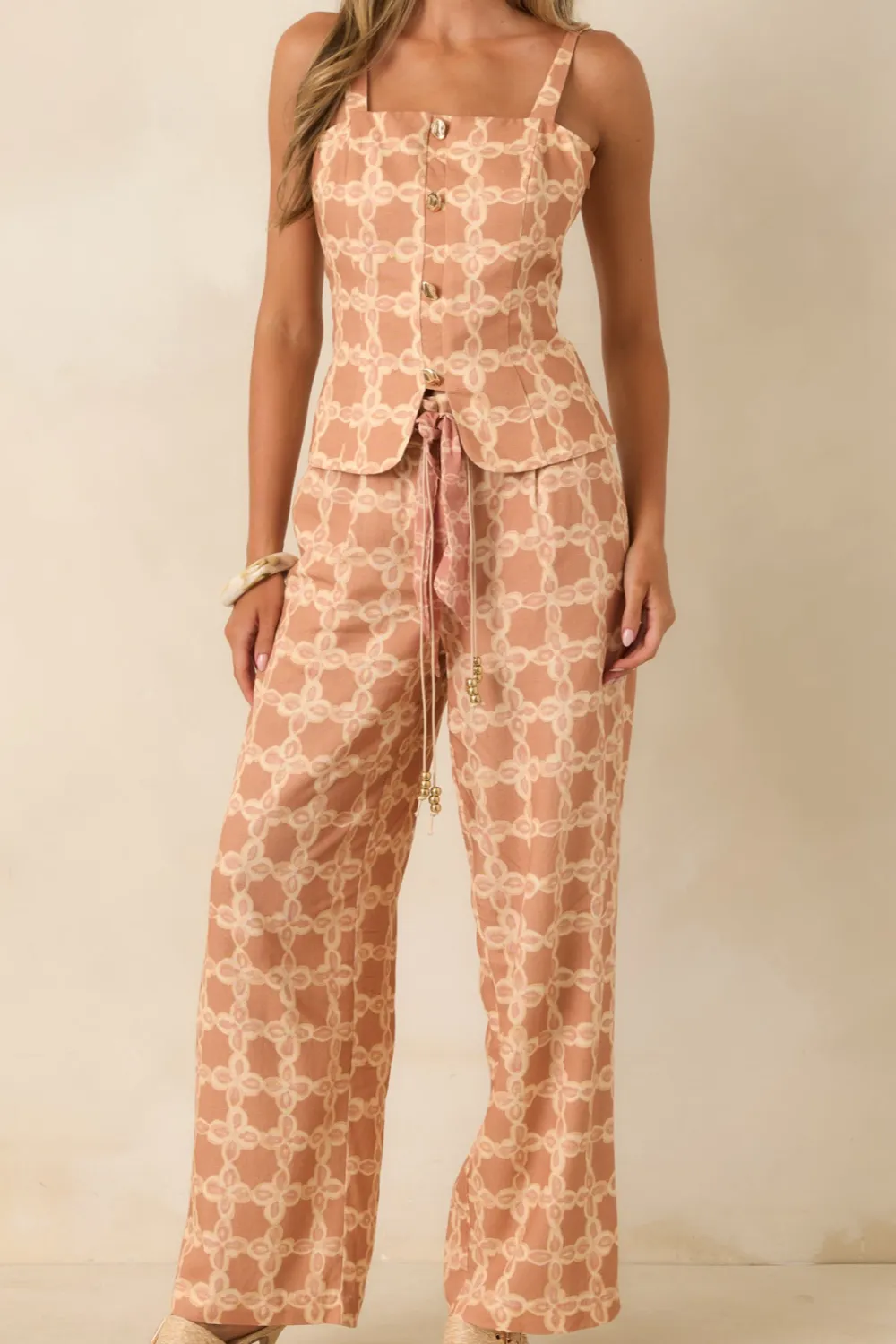 Printed Wide Leg Pants