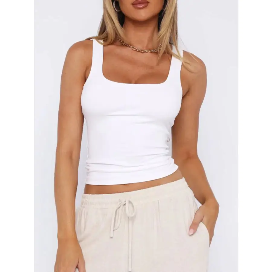 Soft Square Neck Wide Strap Tank