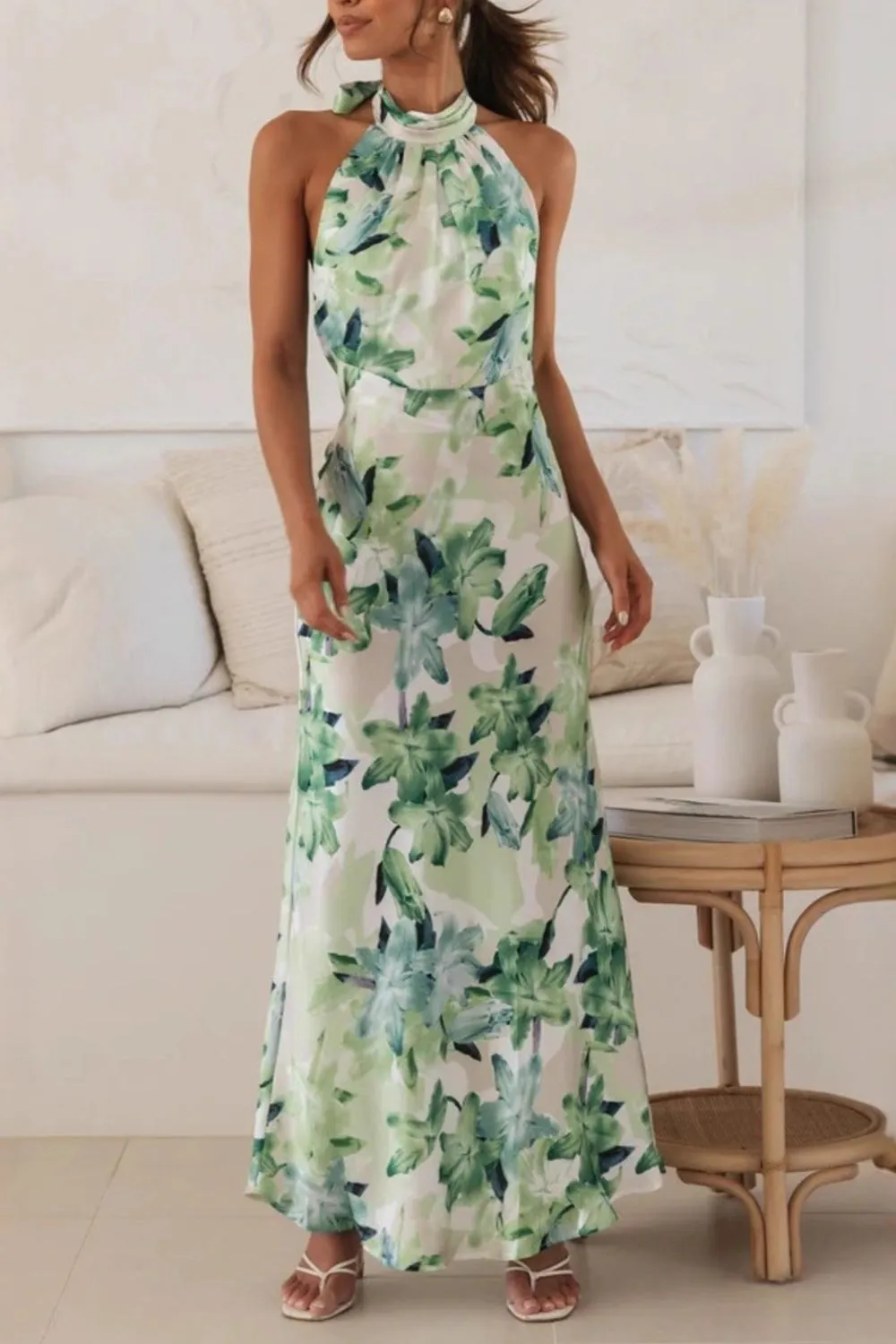 Lightweight Feel Floral Printed Maxi Dress