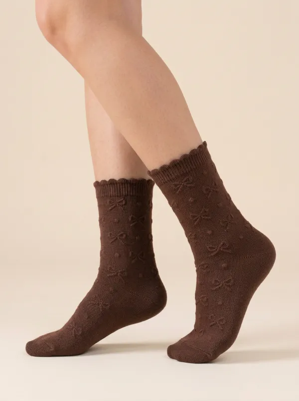 Bow-Detail Casual Socks