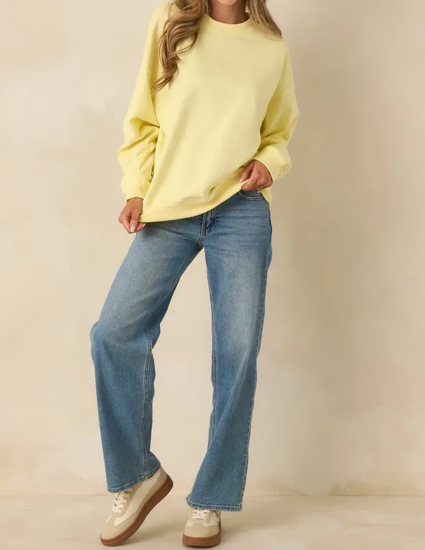 Yellow Graphic Crewneck Sweatshirt