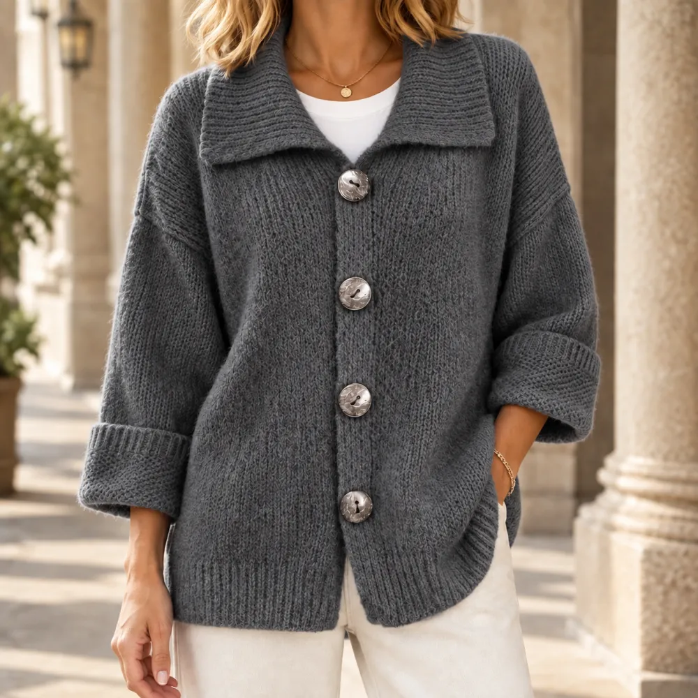 Collared Textured Cardigan