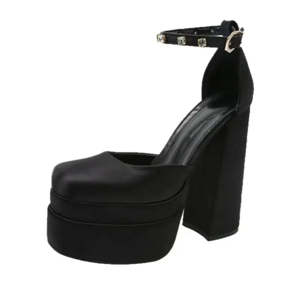 Platform High Heel Ankle Strap Pumps