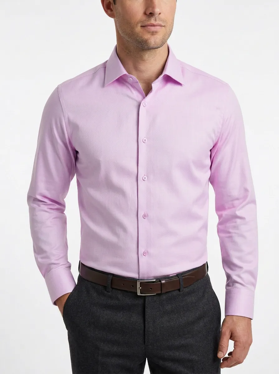 Men's Formal Inspired Long-Sleeve Solid Dress Shirt