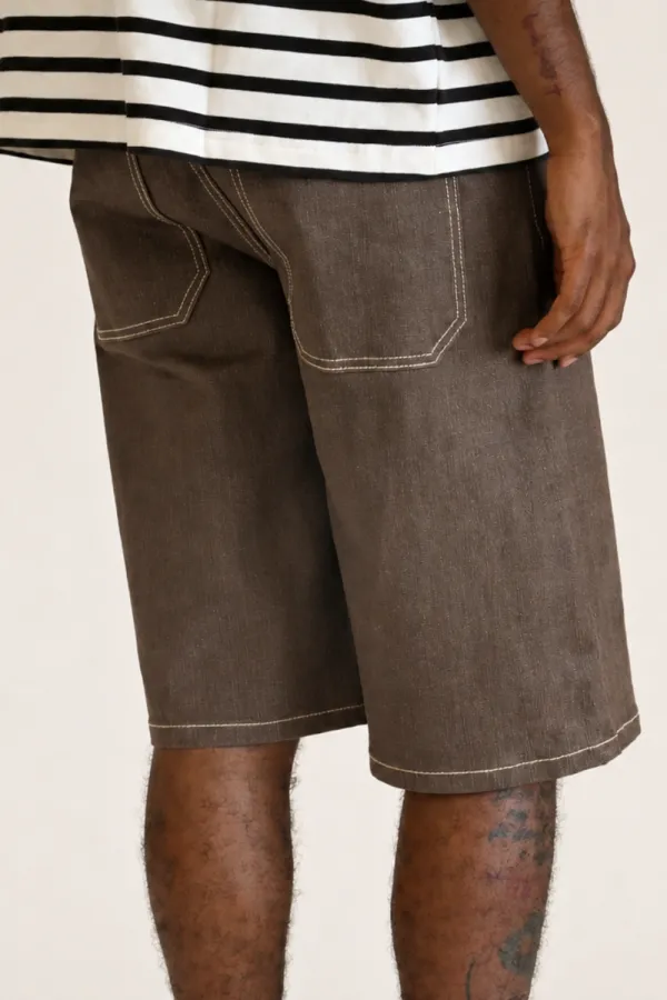 Men's Baggy Fit Raw Denim Shorts