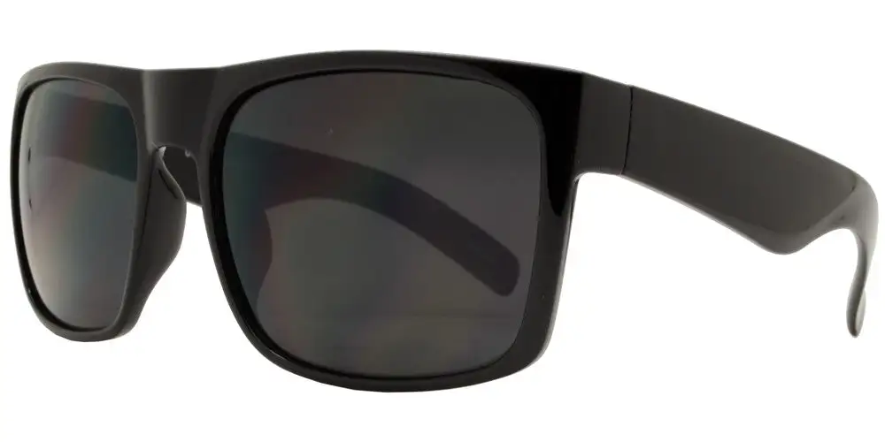 Classic Square Sports Sunglasses With Super Dark Lens