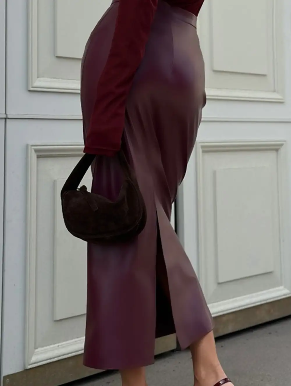 Faux Leather Pencil Skirt