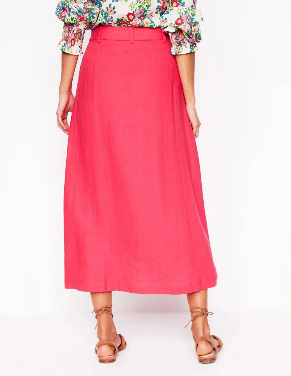 Thomasina Linen Midi Skirt