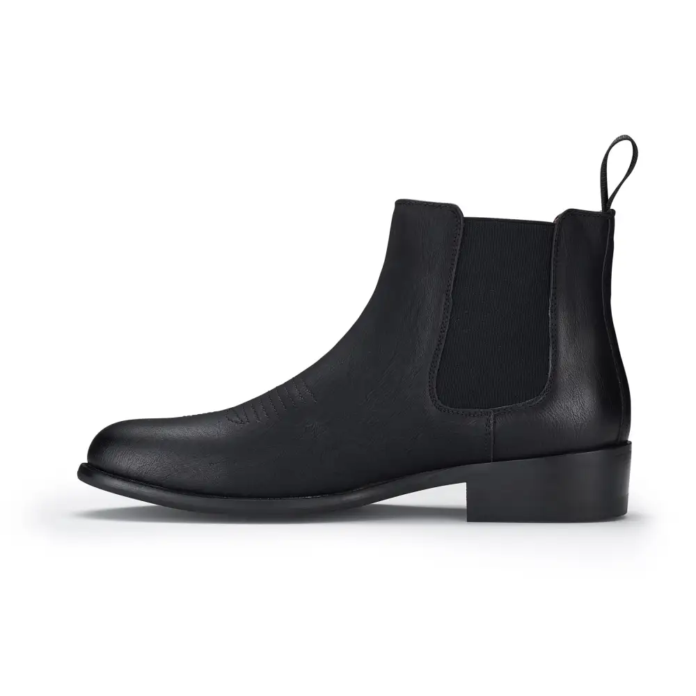 Faux-Leather Embossed Slip-On Chelsea Boots