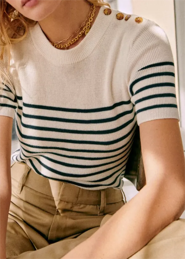 Striped Short Sleeve Knit