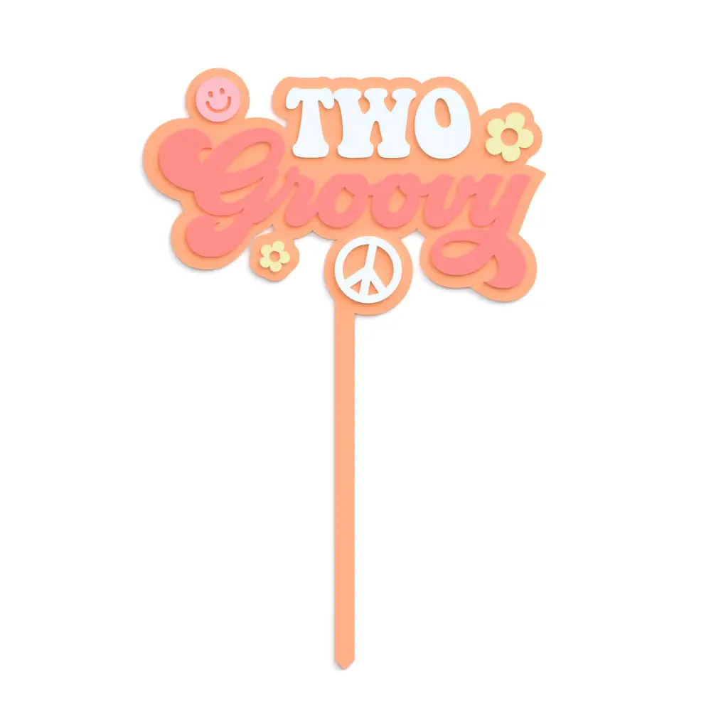Retro Party Acrylic Cake Topper