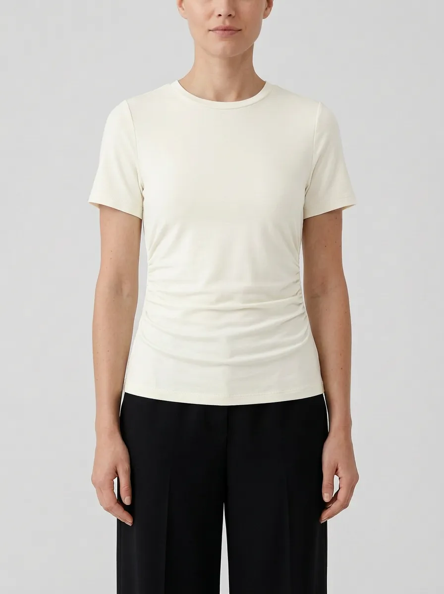 Ruched Side-Ruched Ruched T-Shirt