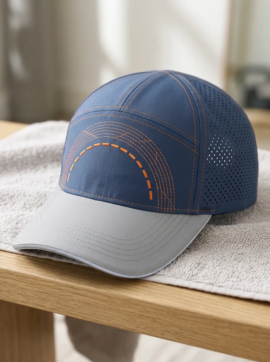 Men's Football Fan Orange Arc Pattern Printed Baseball Cap