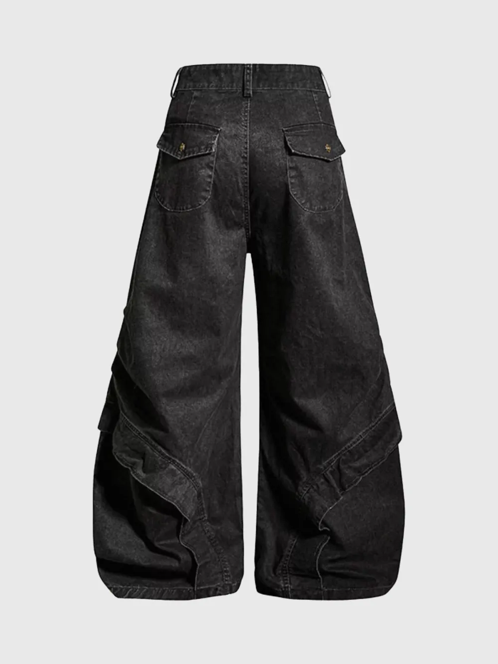 Curved-Cut Washed Pants