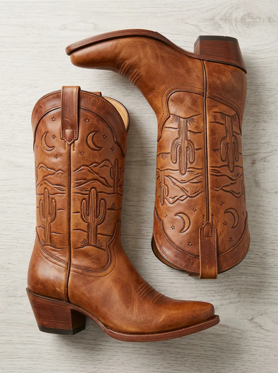 Ranch Cactus Desert Rodeo Style Unisex Western Cowboy Boots
