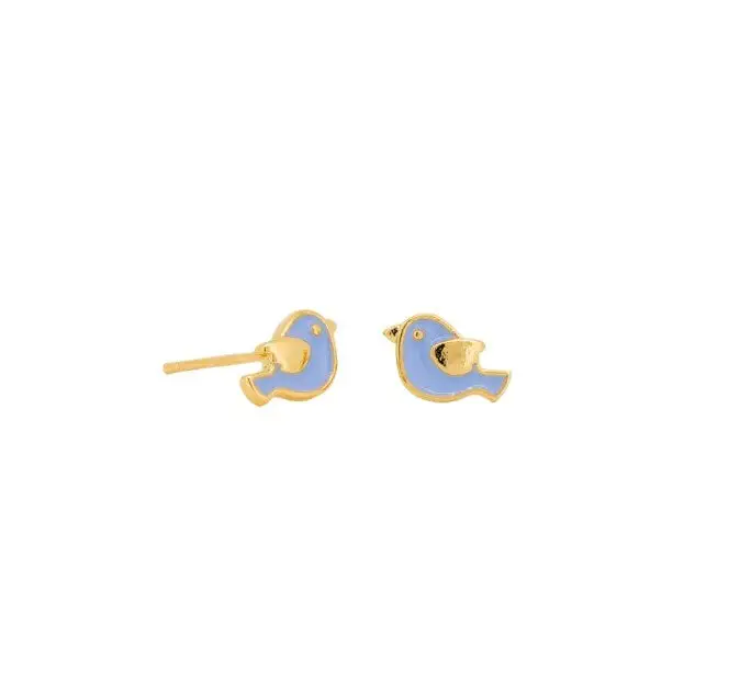Enamel Bird Stud Earrings
