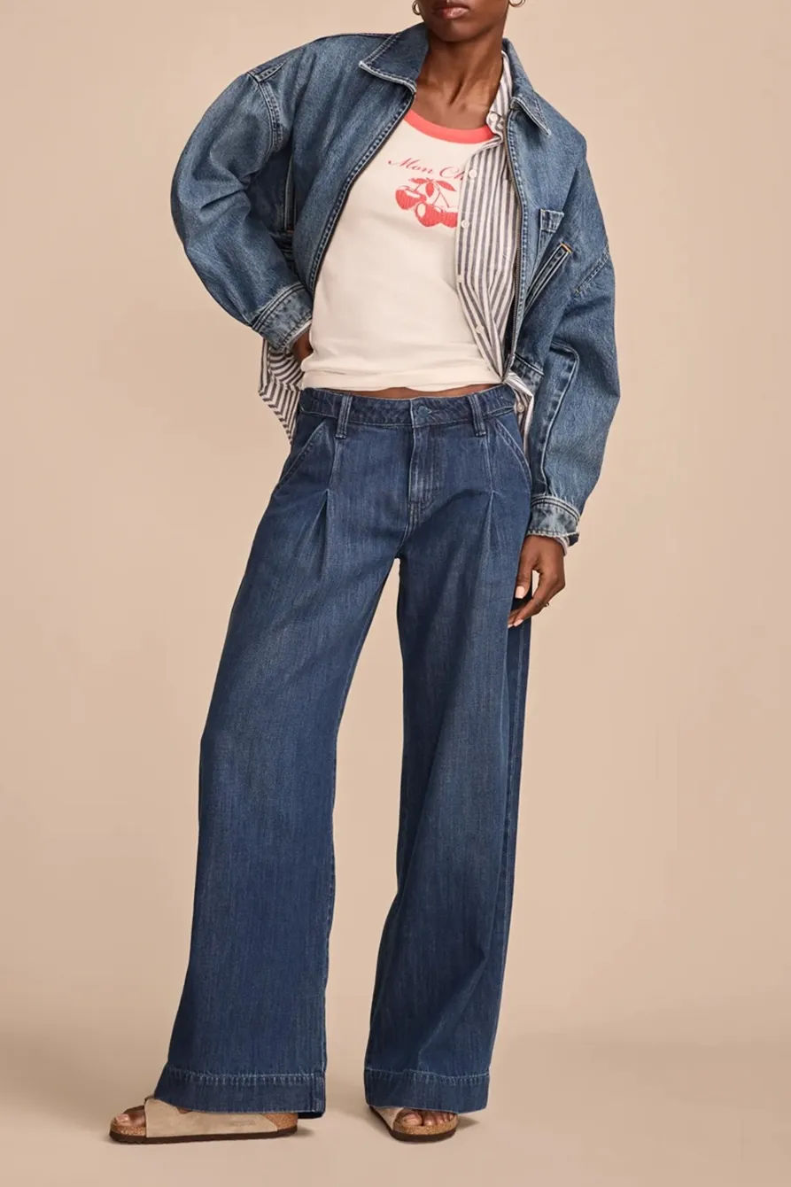 Casual Style Wash Loose Palazzo Trouser
