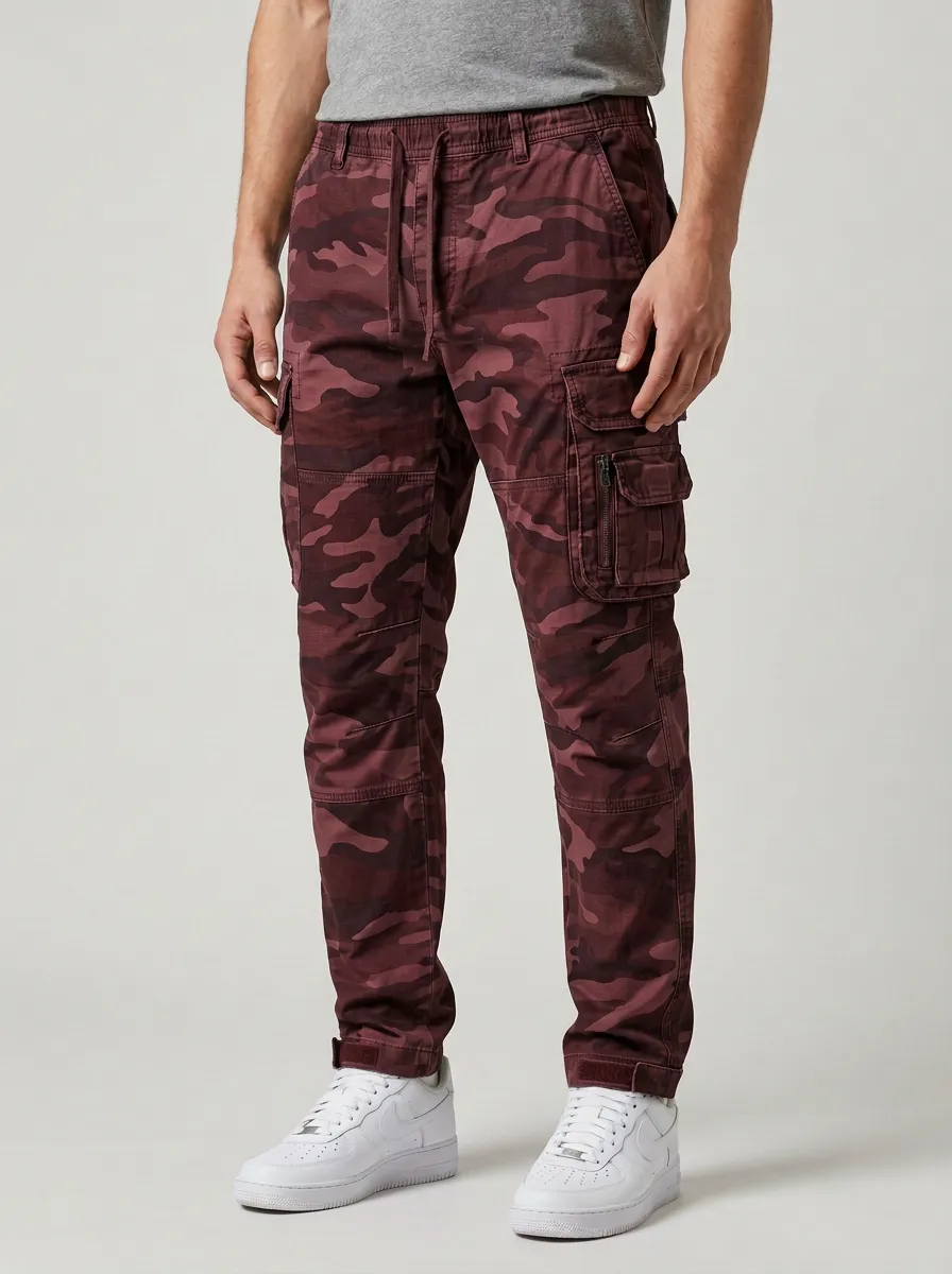 Men's Military Style Camouflage Printed Cargo Pants