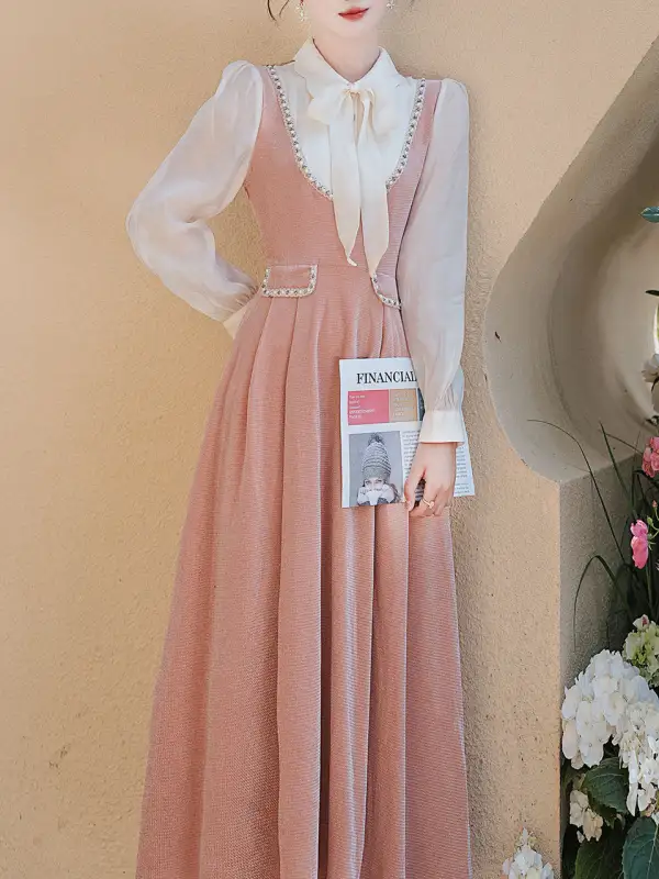 Velvet Bow Swing Swing Dress