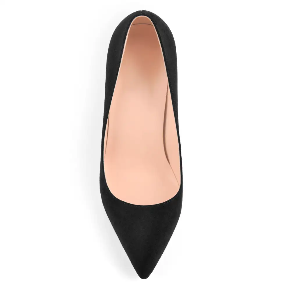 Modern Patent Finish Pointed Toe Metal Heel Pumps