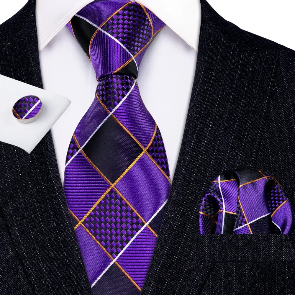 Plaid Silk Necktie Set