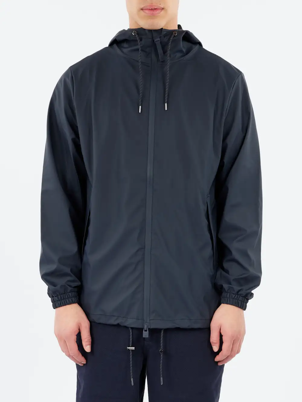 Men's Hooded Polyester Raincoat