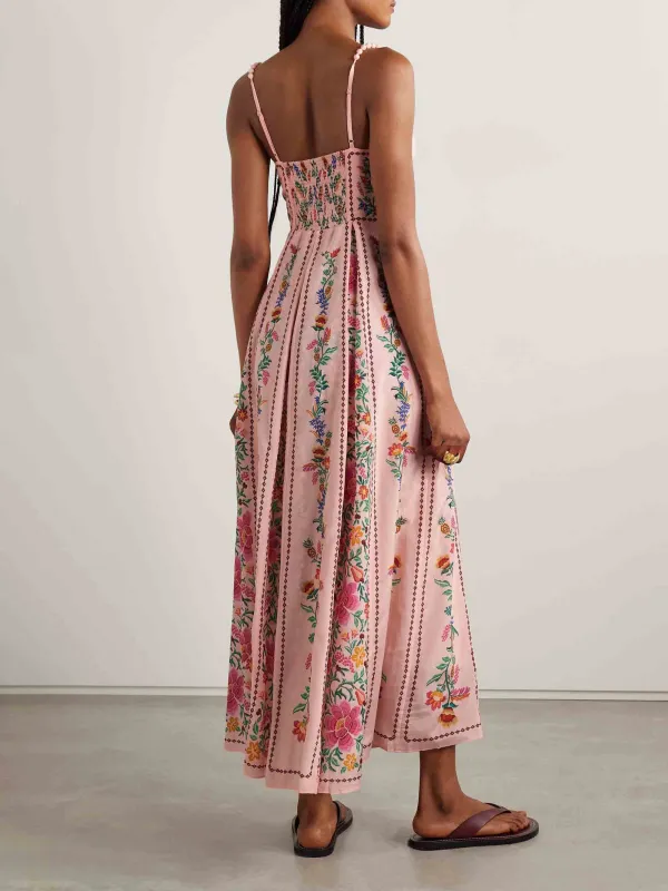 Delicate Sweet Floral Print Maxi Dress
