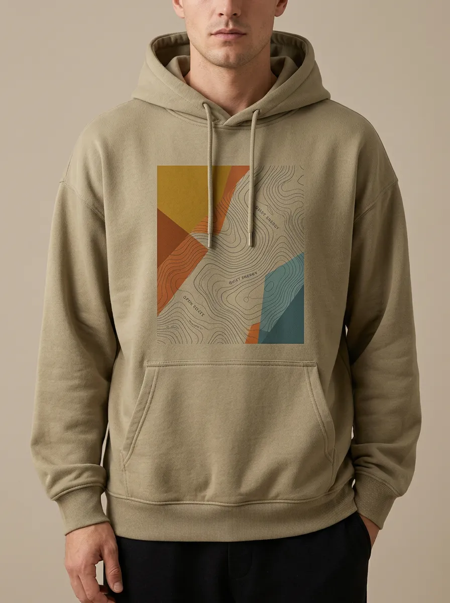 Men's Topographic Line Graphic Hoodie
