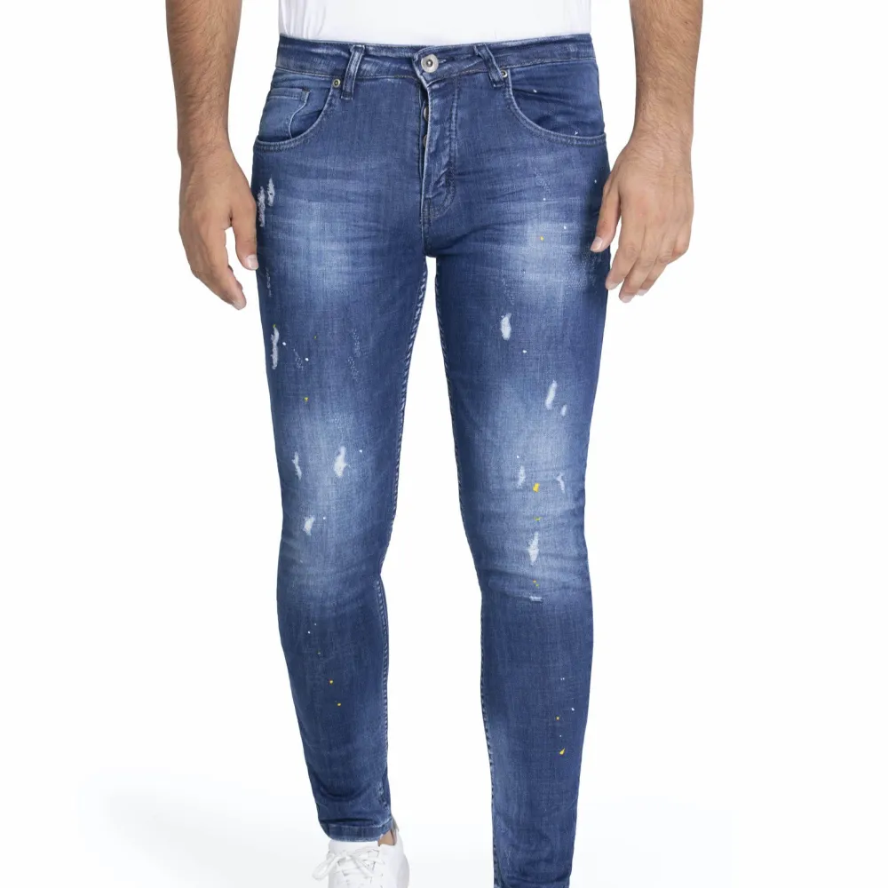 Paint Splatter Slim Fit Artistic Detail Jeans