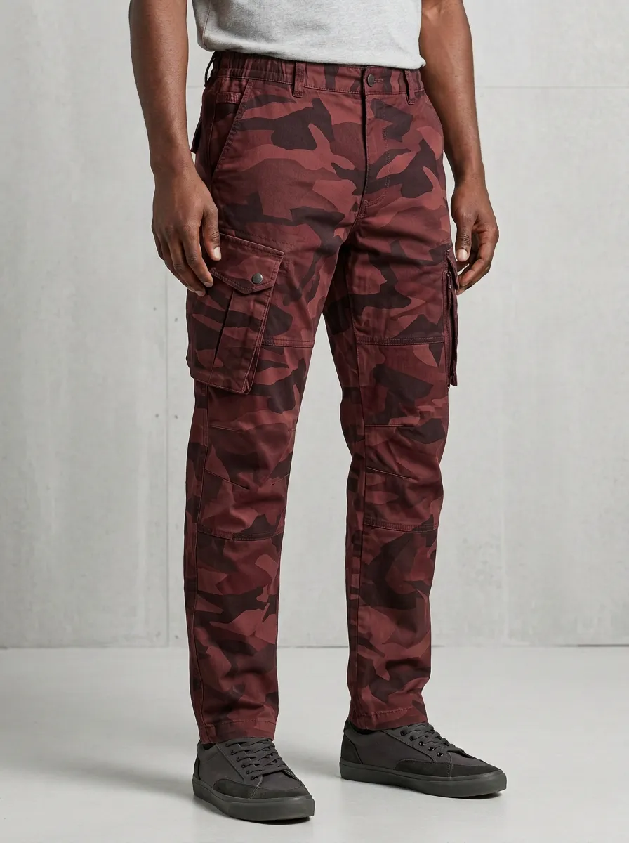 Men's Military Style Camouflage Printed Cargo Pants