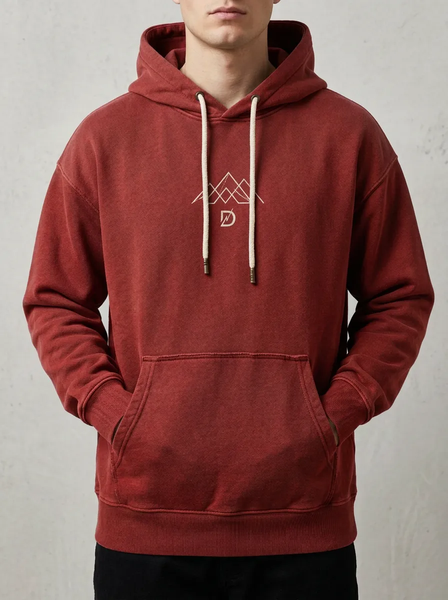 Classic Mountain Graphic Minimalist Essential Men's Hoodie