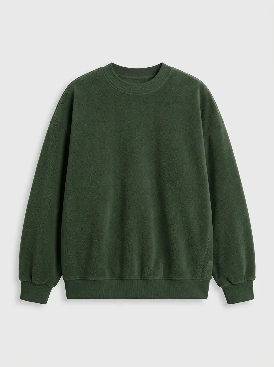 Performance-Inspired Fleece Greek Key Heritage Look Men's Fleece Crewneck Sweatshirt