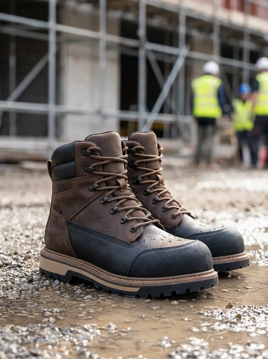 Men's Worksite Waterproof Construction Graphic Detail Work Boots