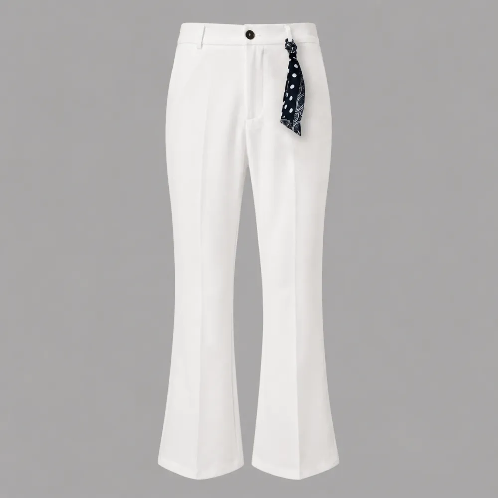 High-Waisted Flared Tailored Trousers