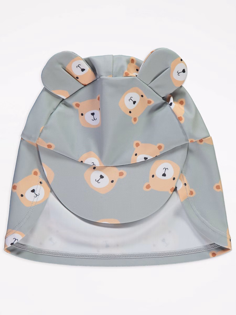 Green Teddy Bear Sun Protection Rashsuit and Hat detail 2