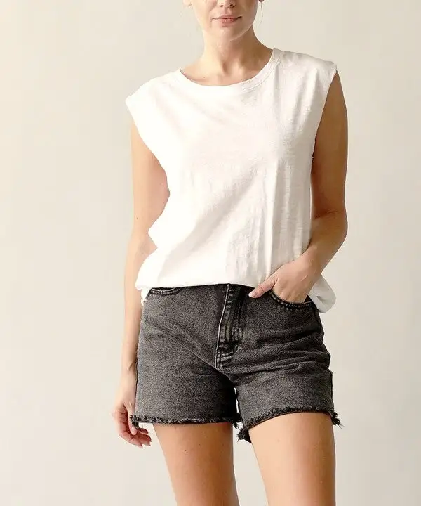 Slub Knit Sleeveless Tank Top