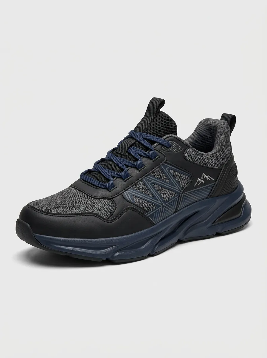Men's Navy Outdoor Mountain Graphic Athletic Sneakers