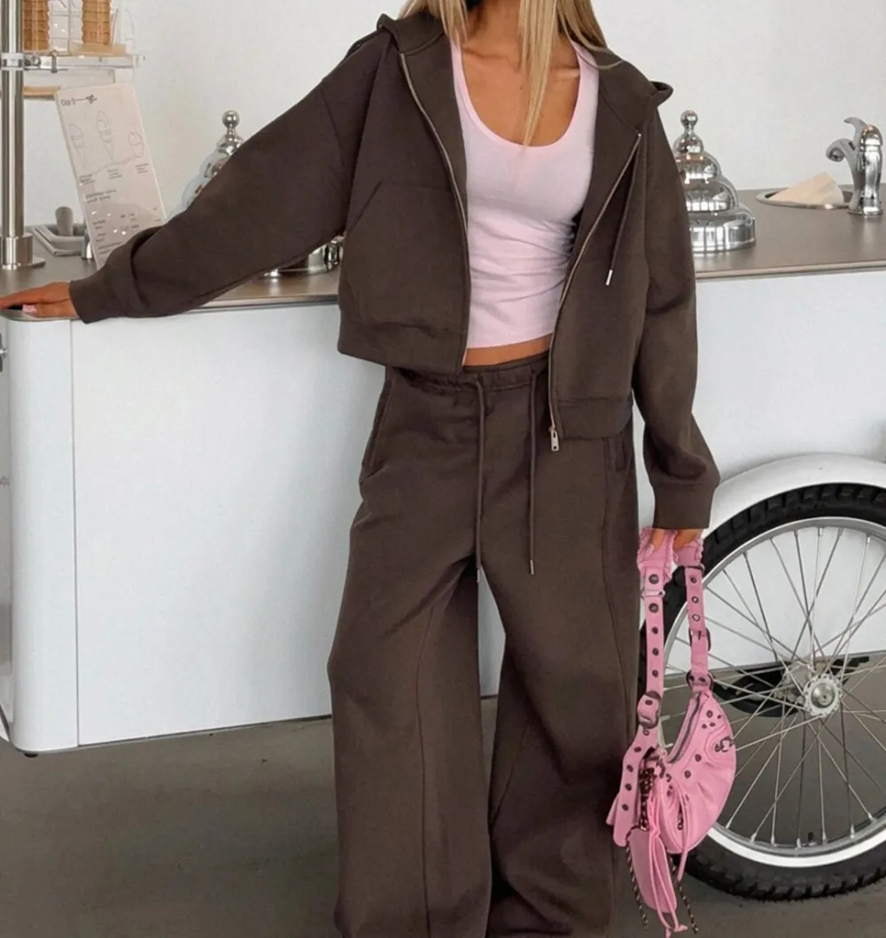 Zip-Up Two-Piece Tracksuit Set