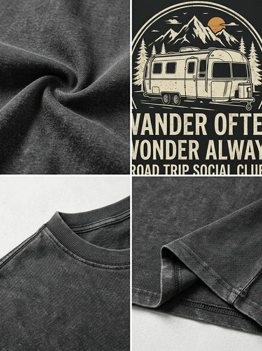 Unisex Camping Lover Wander Often Printed T-shirt