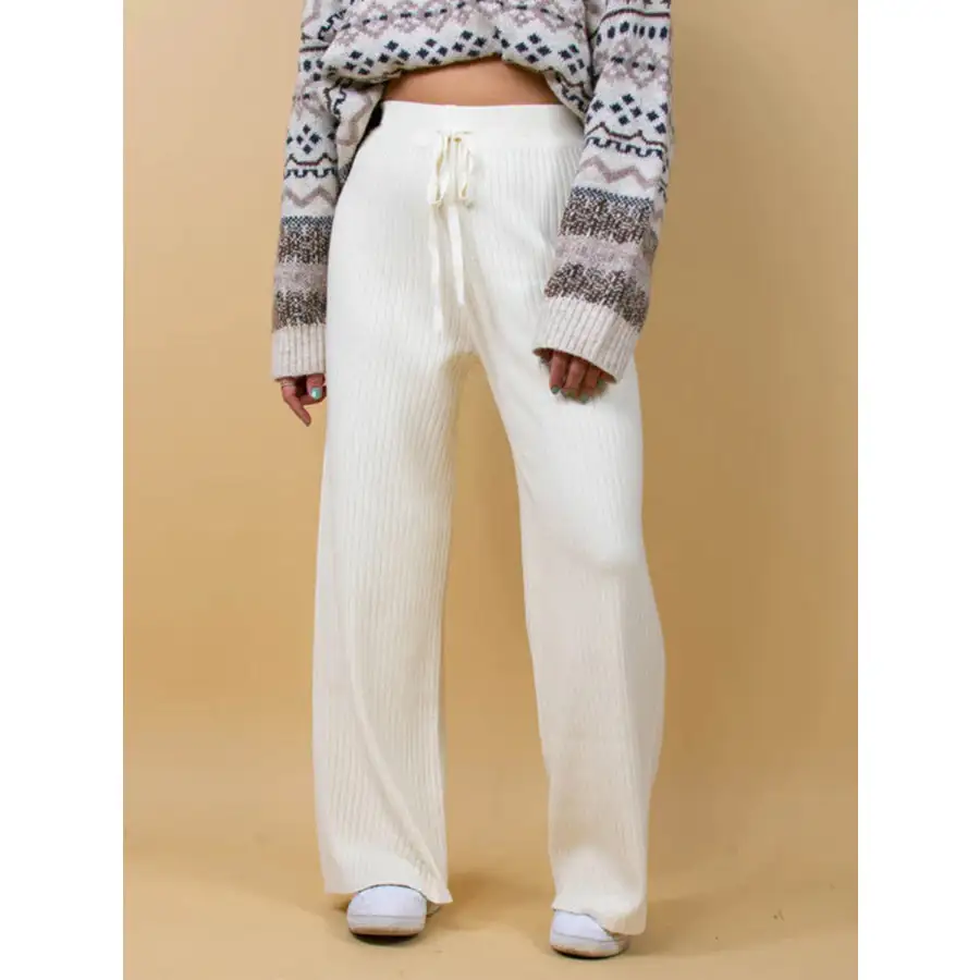 Ribbed Wide Leg Sweater Pants